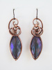 Wrapped Copper Crystal Glass Earrings 